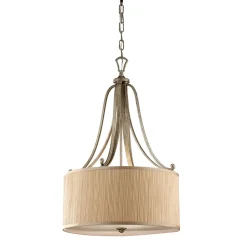 Hängelampe Stoff Creme Braun antik E27 SAMISE