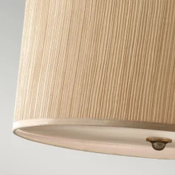 Hängelampe Stoff Creme Braun antik E27 SAMISE