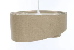 Hängelampe Stoff E27 D: 40 cm Natur Stoff Modern INGRAM