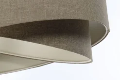 Hängelampe Stoff E27 D: 60 cm rund Braun Stoff Modern INGRAM