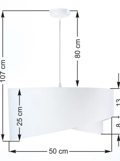 Hängelampe Stoff rund Ø50cm Weiß Lila Wohnzimmer