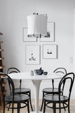 Hängelampe Stoffschirm B: 35cm H: max. 120cm E27 Schwarz Weiß