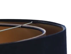 Hängelampe Stoffschirm Blau Rosa Gold E27 rund Ø 50 cm