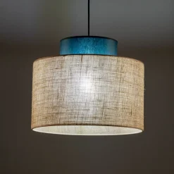 Hängelampe verstellbar Jute Stoff E27 rund Ø 38 cm BRADY