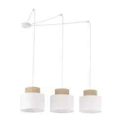 Hängelampe verstellbar Stoff Jute B: max. 4 m E27 3-flammig