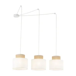 Hängelampe verstellbar Stoff Jute B: max. 4 m E27 3-flammig