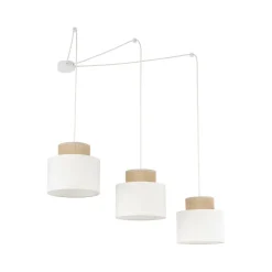 Hängelampe verstellbar Stoff Jute B: max. 4 m E27 3-flammig