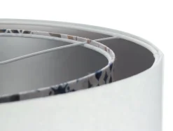 Hängelampe Weiß Beige Silber E27 Ø 50 cm Stoff Velours Optik