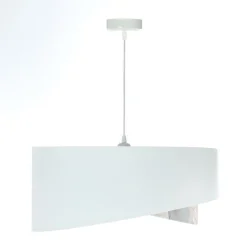 Hängelampe Weiß Creme rund Ø 50 cm E27 Velours Optik Stoff