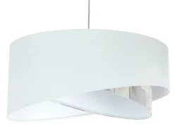Hängelampe Weiß Creme rund Ø 50 cm E27 Velours Optik Stoff