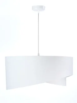 Hängelampe Weiß E27 rund D: 50 cm Stoff Velours Optik Modern