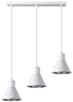 Hängelampe Weiß 3-flammig B: 45 cm ES111 Retro Metall