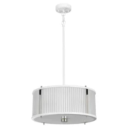 Hängelampe Weiß Glas Metall Ø40cm rund Jugendstil