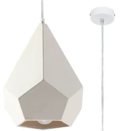 Hängelampe Weiß Keramik bemalbar geometrisch E27