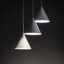 Hängelampe Weiß Metall Ø 42 cm 3-flammig Retro Design