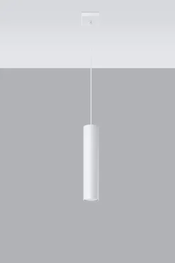 Hängelampe Weiß Metall Ø 6 cm Zylinder GU10 schmal