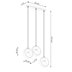 Hängelampe Weiß Metall 3-flammig verstellbar E27