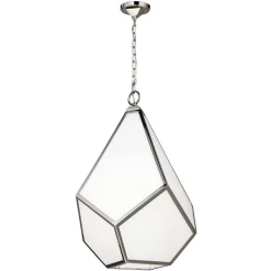 Hängelampe Weiß Nickel Modern Design geometrisch
