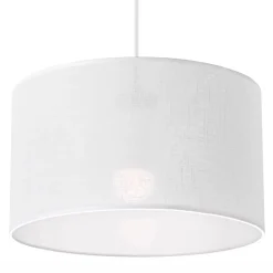 Hängelampe Weiß Stoff Ø 35 cm verstellbar wohnlich Modern E27