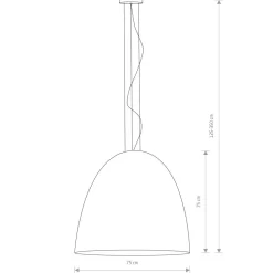Hängeleuchte Ø 75 cm groß in Weiß Kupfer matt 7x E27
