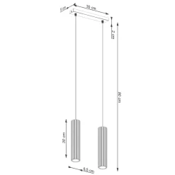 Hängeleuchte 30 cm breit 2-flammig GU10 Grün Modern aus Alu