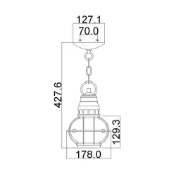 Hängeleuchte außen Aluminium Glas B: 17,8 cm rund IP44