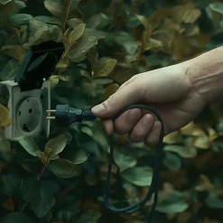 Hängeleuchte außen E27 IP54 Ø 30 cm in Terracotta Seilschirm