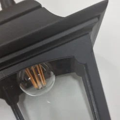 Hängeleuchte außen IP44 Schwarz E27 Glas Aluminium