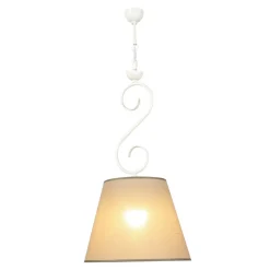 Hängeleuchte Beige Landhaus rund Esstisch Stoff