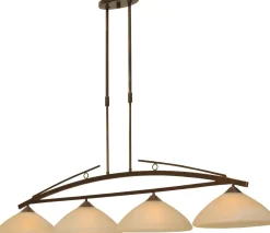 Hängeleuchte BOLZANO in Braun Patina 4-flmg