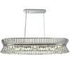 Hängeleuchte Chrom Klar Kristall 10x G9 B: 100 cm