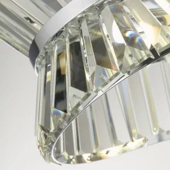 Hängeleuchte Chrom Klar Kristall 10x G9 B: 100 cm