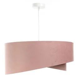 Hängeleuchte D: 50 cm E27 Rosa Hellblau Stoff Velours Optik