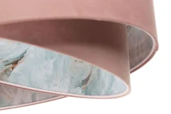 Hängeleuchte D: 50 cm E27 Rosa Hellblau Stoff Velours Optik