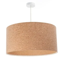 Hängeleuchte E27 Ø 40 cm Natur Weiß Kork Esszimmer