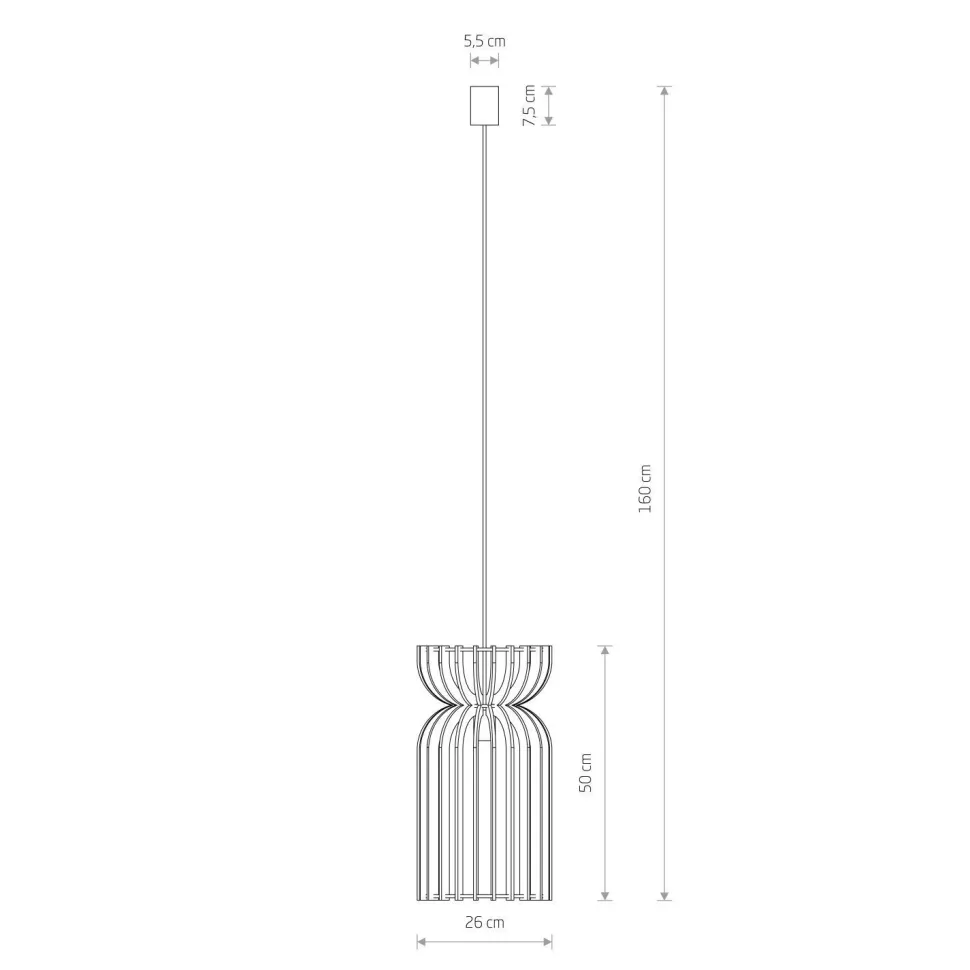 Hängeleuchte E27 Ø 26 cm Weiß Natur Holz Metall wohnlich