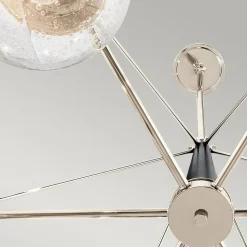 Hängeleuchte Esstisch Ø 87,6 cm Metall Regenglas Vintage