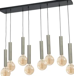 Hängeleuchte Esstisch Metall für E27 Schwarz Nickel