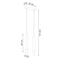 Hängeleuchte 2-flammig G9 Weiß Metall Glas Modern