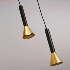 Hängeleuchte 5-flammig GU10 Ø 37 cm in Schwarz Gold