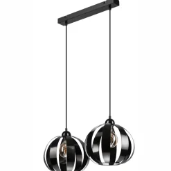 Hängeleuchte 2-flammig höhenverstellbar Metall Schwarz E27