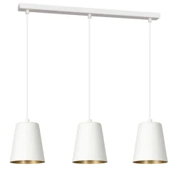 Hängeleuchte 3-flammig Weiß Gold höhenverstellbar