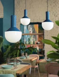 Hängeleuchte Glas Keramik E27 Ø 24 cm H: max. 159 cm