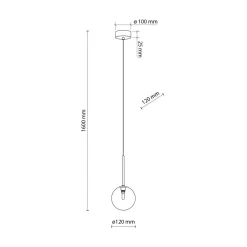 Hängeleuchte Glas Kugel Ø 12 cm schmal höhenverstellbar