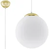 Hängeleuchte Glas Kugel Ø 30 cm E27 Weiß Gold BIANCO