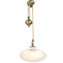 Hängeleuchte Glas Messing massiv verstellbar E27