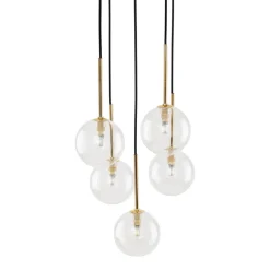 Hängeleuchte Glas Metall Ø 35 cm 5-flammig G9 verstellbar