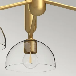 Hängeleuchte Glas Metall 96,8 cm breit 3-flammig E27