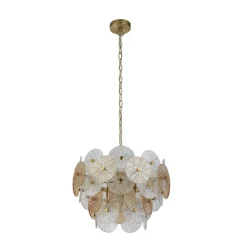 Hängeleuchte Glas Metall Ø 45 cm kunstvoll höhenverstellbar