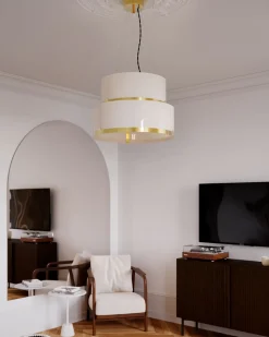 Hängeleuchte Glas Metall E27 50 cm breit H: max. 120 cm